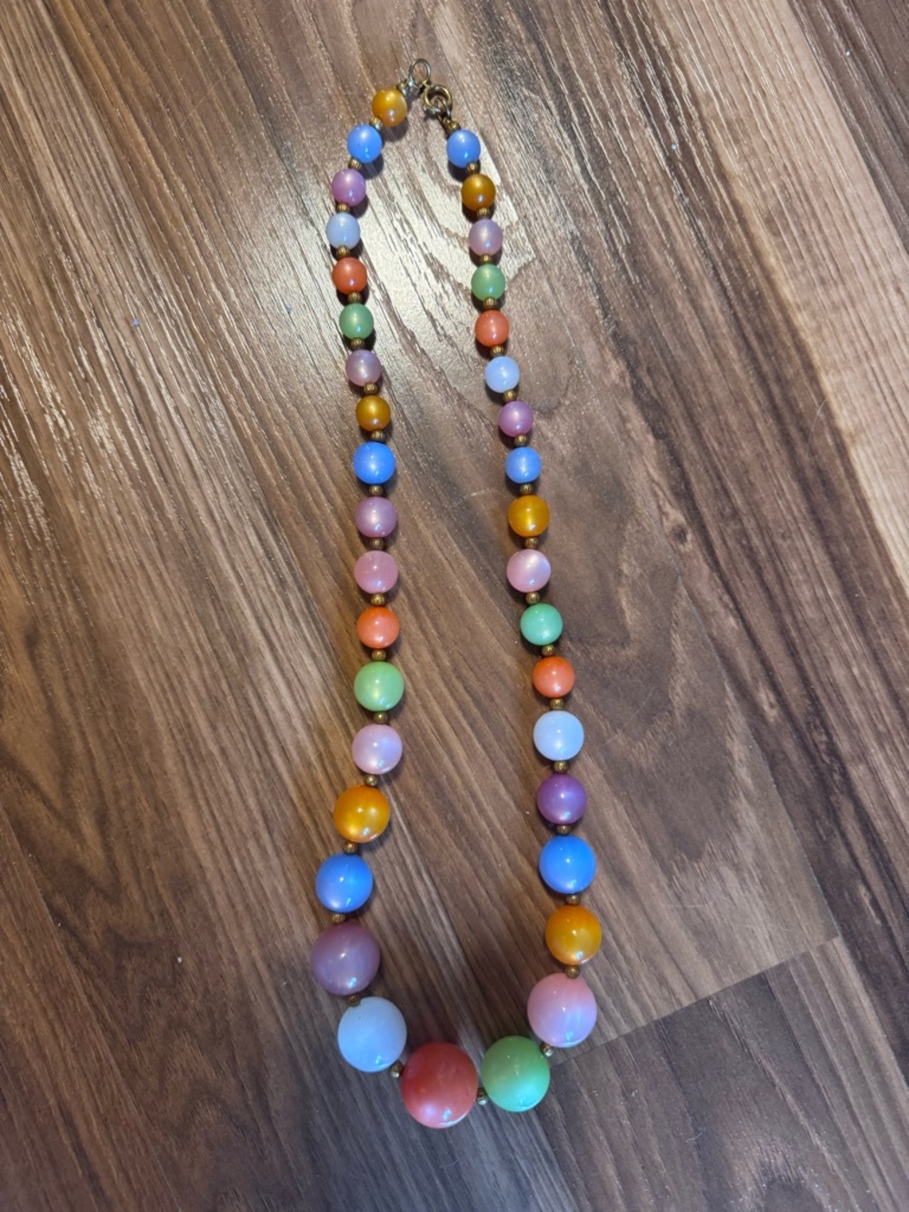 Multicolor VINTAGE Beaded Necklace - Colorful Round Beads